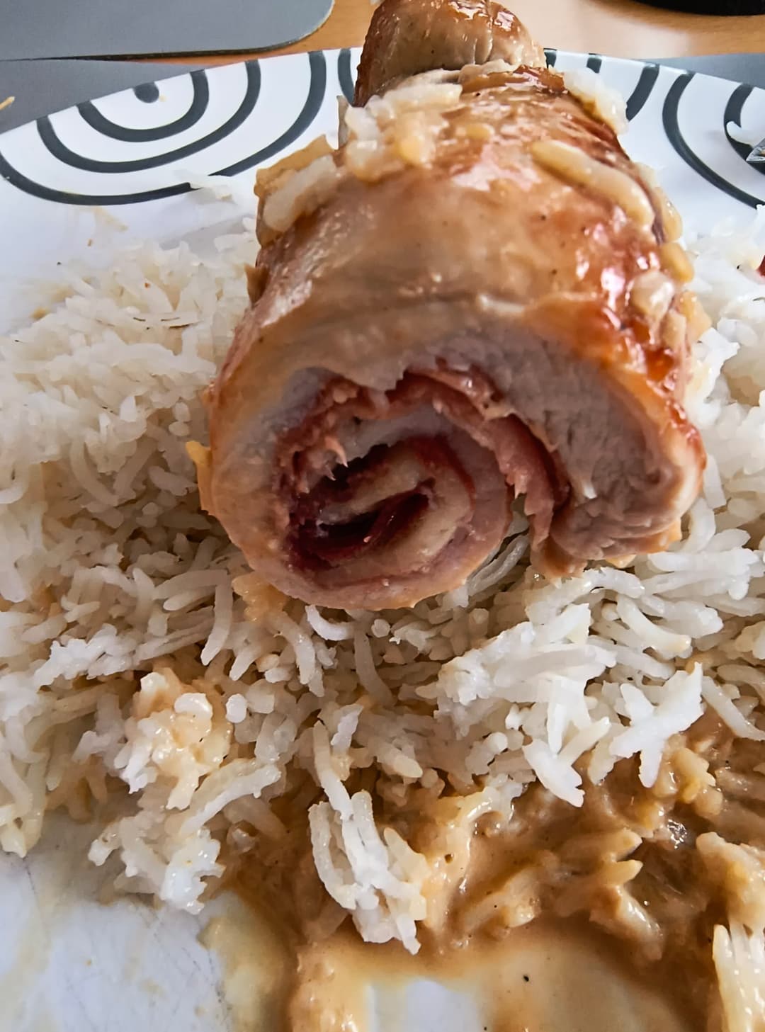 Putenrouladen mit Reis